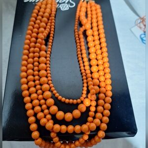 Elegant Orange Beaded Necklace